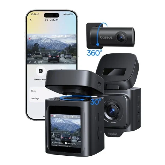 Baseus PrimeTrip VD1 Dash Cam 3K+1080p &ndash; Black